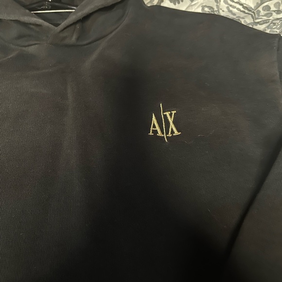 Armani Exchange Black and Gold Hoodie Casual Style - Picture 6 of 9